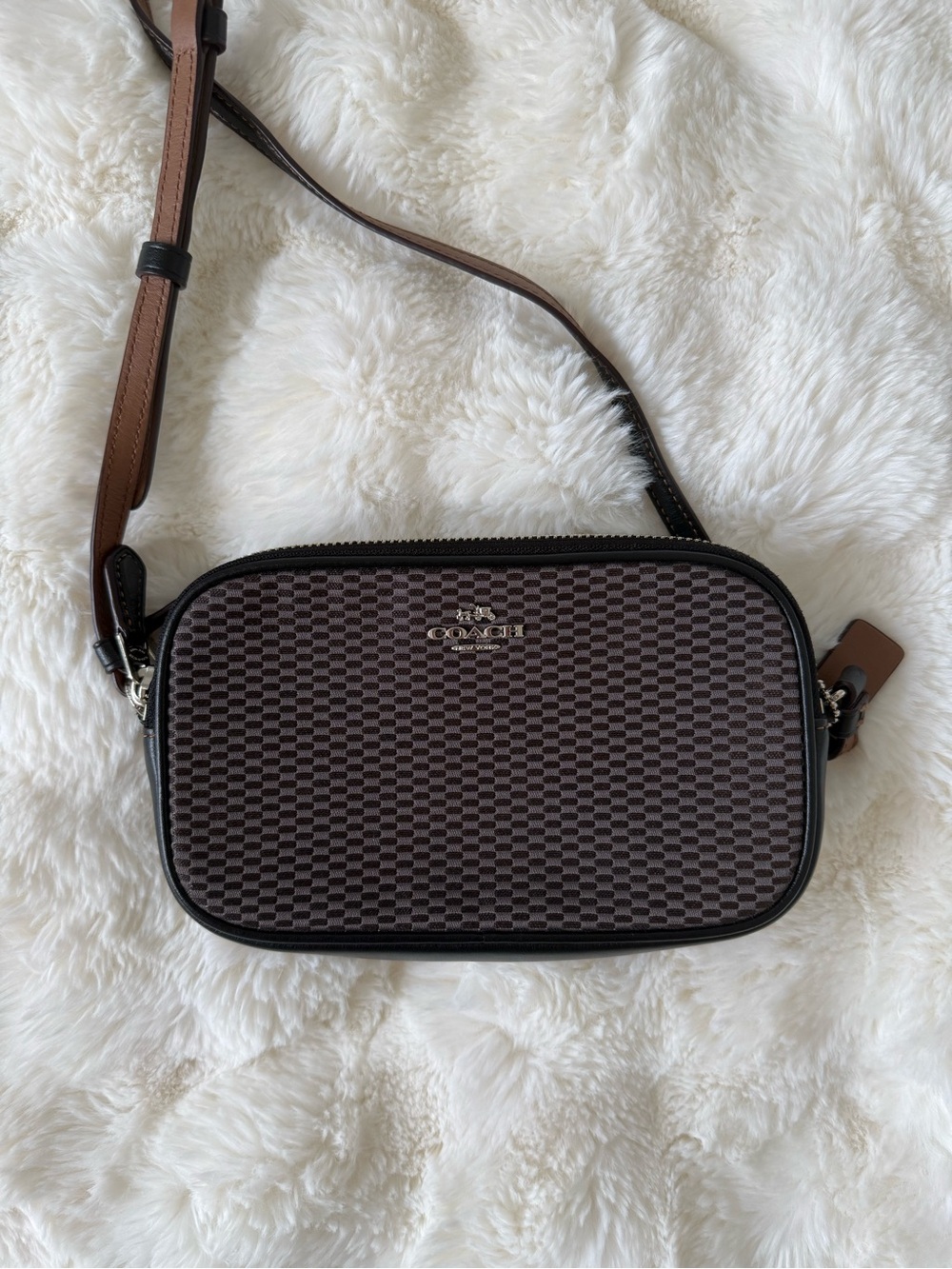 Coach Two-Tone Brown & Black Crossbody Camera Bag